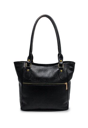 Bolso De Hombro Macoly 1026 Cuero Negro Liso