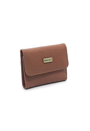 Billetera Mini Macoly A040 Cuero Miel Brush