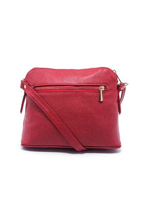 Bolso Manos Libres Macoly 789 Cuero Rojo Liso Oro