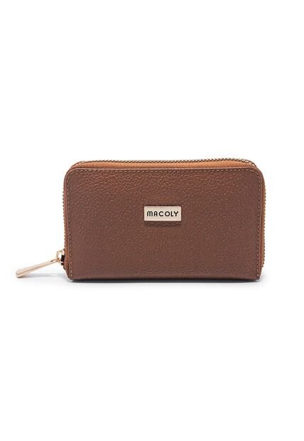 Billetera Mediana Macoly A041 Cuero Miel Liso