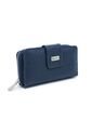 Billetera Grande A011 Cuero Azul Liso Niquel de Macoly