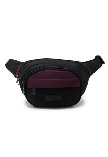 Canguro En Lona 252 Correa Corta Para Uso Riñonera Negro X Vino