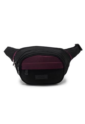 Canguro En Lona 252 Correa Larga Uso Manos Libres Negro X Vino Macoly