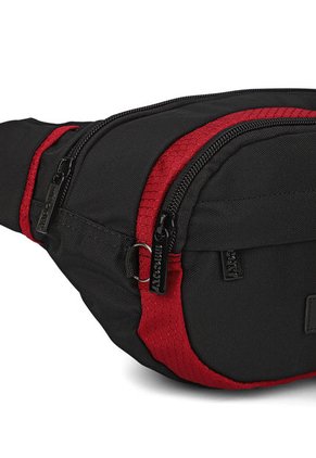 Canguro En Lona 252 Negro X Rojo Correa Larga Uso Manos Libres