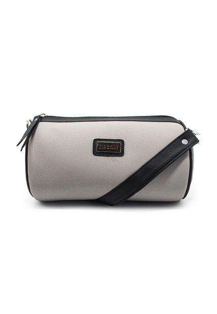 Bolso Manos Libres Cilindro Macoly 867 Mix Taupe X Negro 