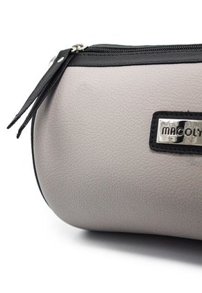 Bolso Manos Libres Cilindro Macoly 867 Mix Taupe X Negro