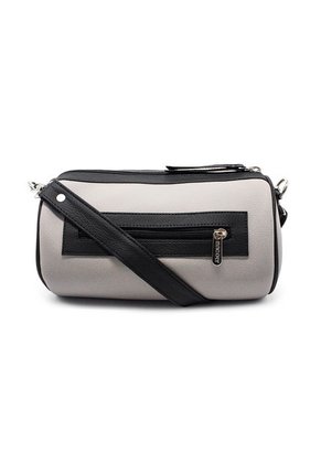 Bolso Manos Libres Cilindro Macoly 867 Mix Taupe X Negro