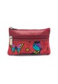 Monedero Doble Cremallera CC Cuero Tala Rojo de Macoly