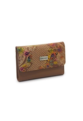 Billetera Mediana Macoly A015 Cuero Tala Miel