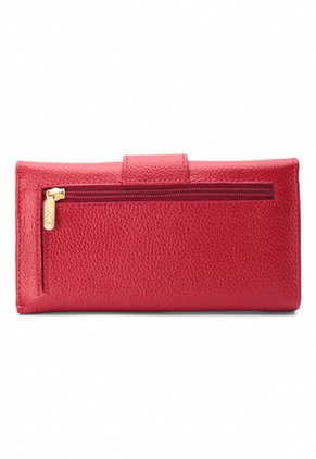 Billetera Grande Macoly 630 Cuero Rojo Liso