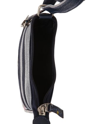 Bolso Manos Libres Macoly 320 Cuero Tala Azul Flores