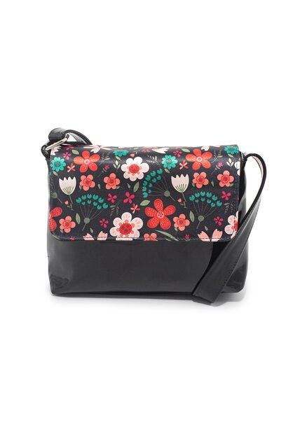 Bolso Manos Libres Pequeño Macoly 573 Floralia Negro
