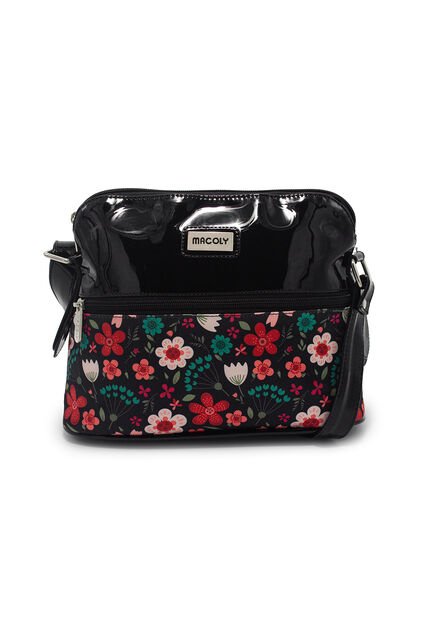 Bolso Manos Libres Macoly 789 Floralia Negro