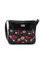Bolso Manos Libres Mediano 792 Floralia Negro  de Macoly