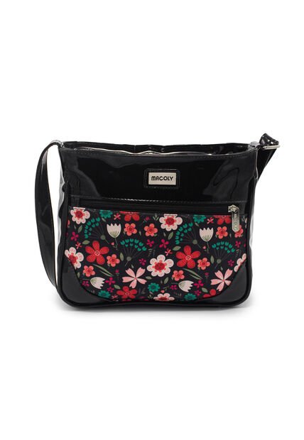 Bolso Manos Libres Mediano 792 Floralia Negro 