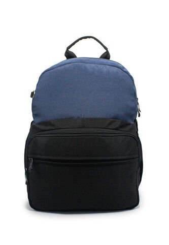 Morral Mediano Macoly 322 Lona Negro X Azul Oscuro Macoly