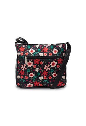 Bolso Manos Libres Mediano 792 Floralia Negro 