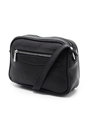 Bolso Manos Libres Macoly 788 Cuero Negro Niquel