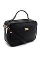 Bolso Manos Libres M401 Cuero Negro Liso Oro de Macoly