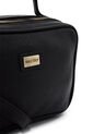 Bolso Manos Libres M401 Cuero Negro Liso Oro de Macoly
