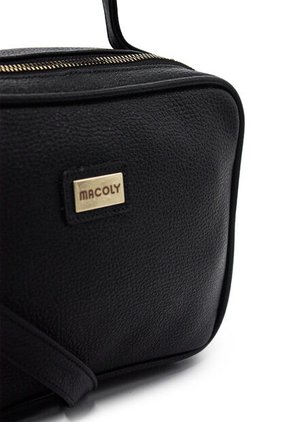 Bolso Manos Libres M401 Cuero Negro Liso Oro