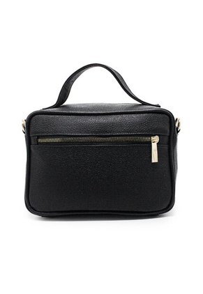 Bolso Manos Libres M401 Cuero Negro Liso Oro