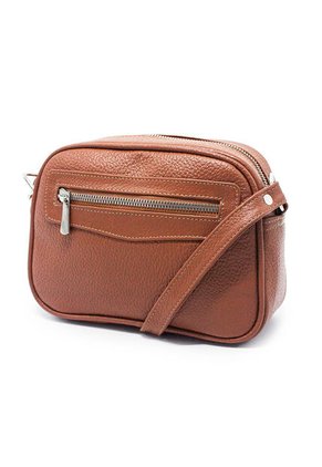 Bolso Manos Libres Macoly 788 Cuero Miel Niquel