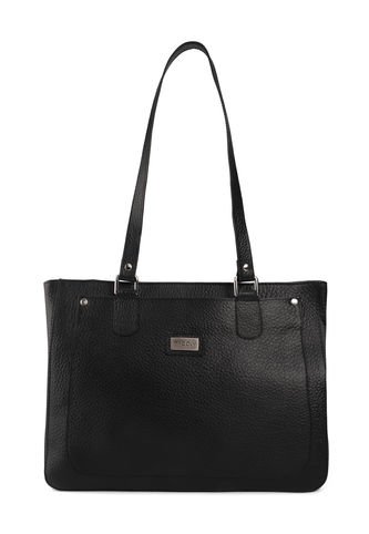 Bolso De Hombro OC462 Cuero Negro Liso Macoly