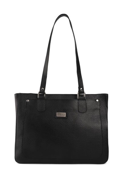 Bolso De Hombro OC462 Cuero Negro Liso