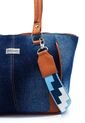 Bolso De Hombro Manos Libres VO09 Jean X Reata Azul de Macoly