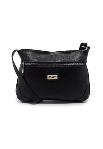 Bolso Manos Libres Macoly 790 Cuero Negro Niquel Macoly