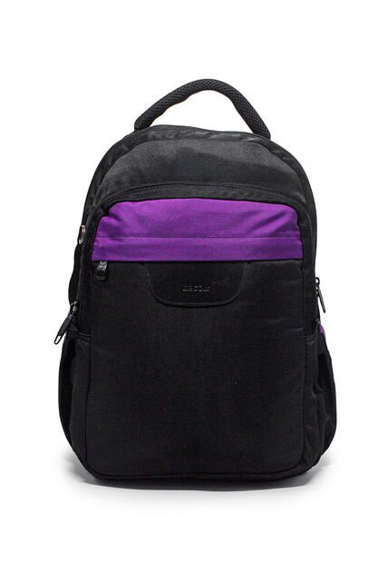 Morral Grande Macoly 268 Lona Negro X Morado