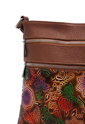 Bolso Manos Libres M301 Cuero Tala Miel Niquel