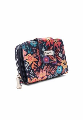 Billetera Mini Macoly A017 Flora Azul Niquel 