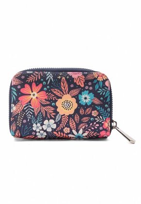 Billetera Mini Macoly A017 Flora Azul Niquel 