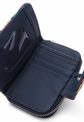 Billetera Mini Macoly A017 Flora Azul Niquel 