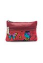 Monedero Macoly Cuero Doble Cremallera Tala Rojo de Macoly