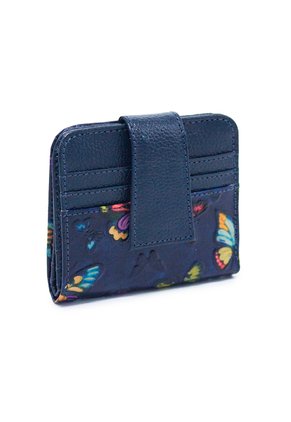 Billetera Mini Macoly C706 Cuero Azul Tala
