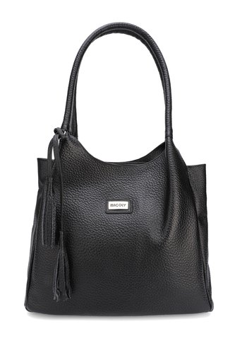 Bolso De Hombro 443 Cuero Negro Macoly