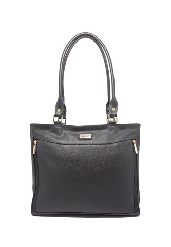 Bolso De Hombro Macoly 1027 Cuero Negro Macoly