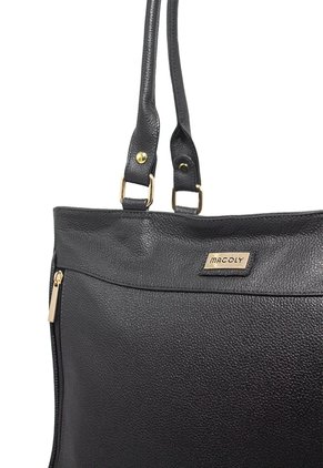 Bolso De Hombro Macoly 1027 Cuero Negro