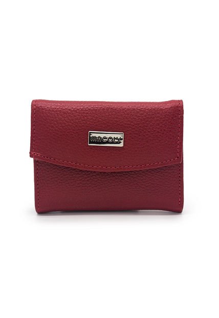 Billetera Mini A035 Cuero Rojo Liso