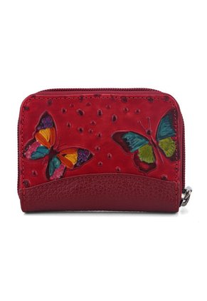 Portadocumentos C645 Cuero Tala Rojo Mariposa Grande