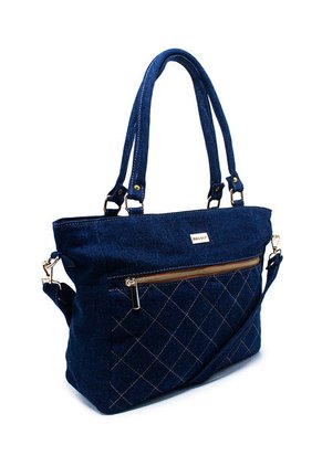 Bolso De Hombro Manos Libres Macoly M878 Jean Acolchado Oro