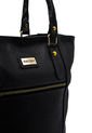 Bolso De Hombro Macoly 1024 Cuero Negro Liso de Macoly