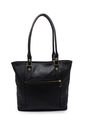 Bolso De Hombro Macoly 1024 Cuero Negro Liso de Macoly