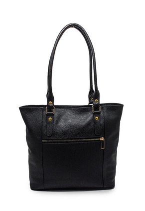 Bolso De Hombro Macoly 1024 Cuero Negro Liso
