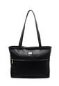 Bolso De Hombro 1023 Cuero Negro Liso de Macoly