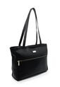 Bolso De Hombro 1023 Cuero Negro Liso de Macoly
