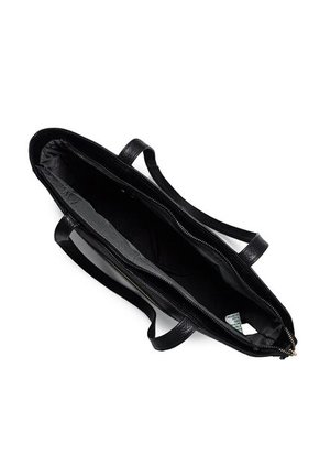 Bolso De Hombro 1023 Cuero Negro Liso